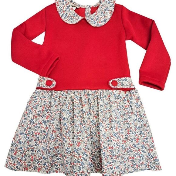 Callie Red Fleece Dress Marco & Lizzy 2T - Picture 1 of 10